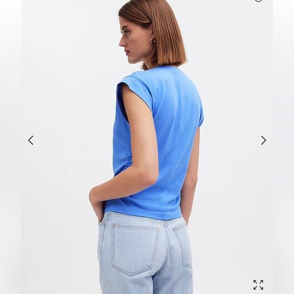 Madewell Side-Cinch Muscle Tee Celeste Size XXS - Picture 2 of 7